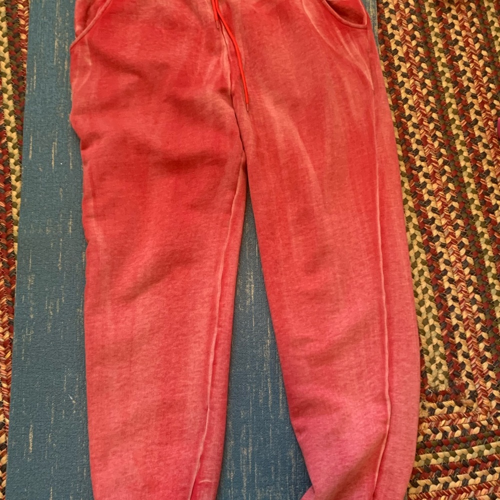 Red tie dye joggers